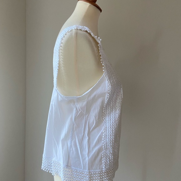 NWT Who What Wear cute white cotton eyelet sleeveless top - Picture 5 of 7